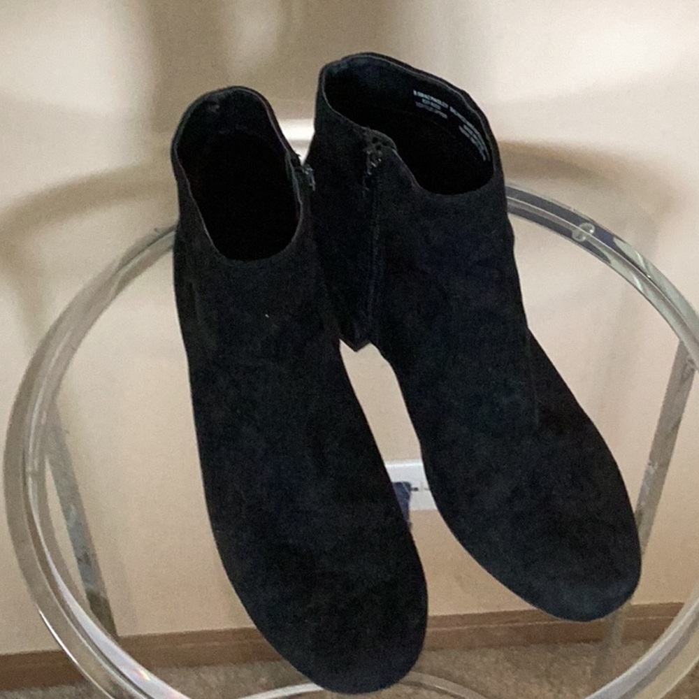 Black suede ankle boots